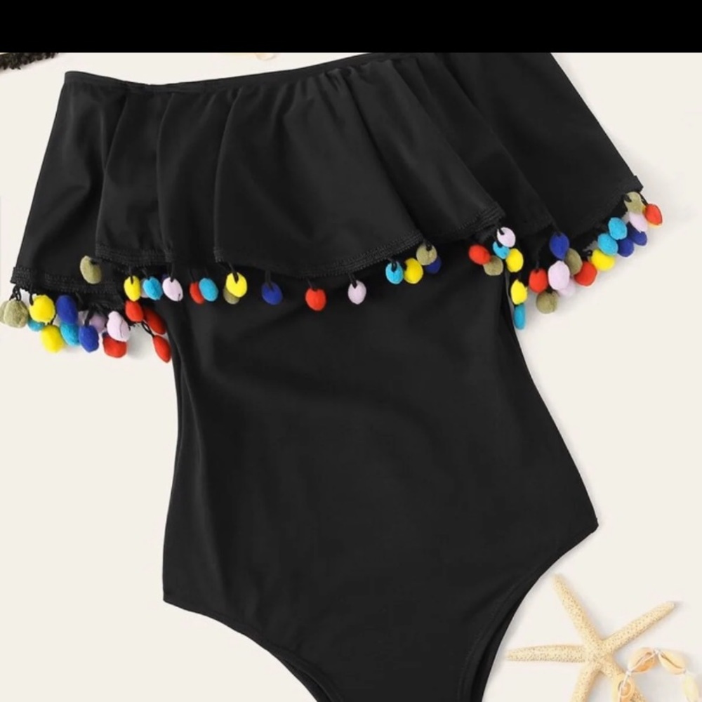 Pom Pom Beaded Swimsuit
